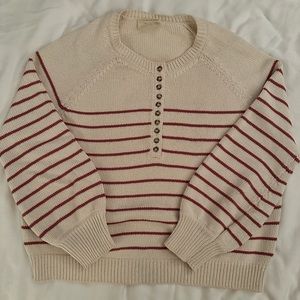 Sézane Leotine sweater, red stripes, small